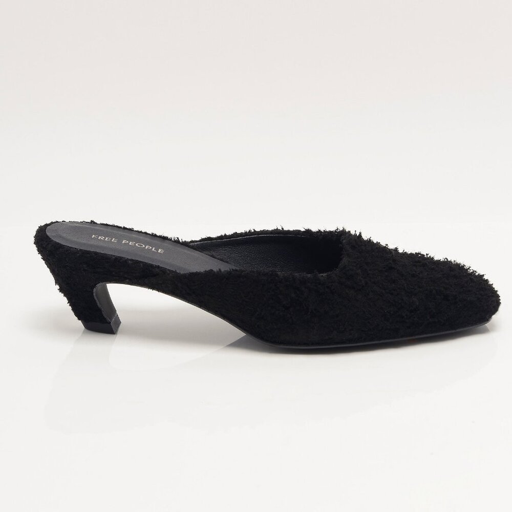 FREE PEOPLE Avenue Heels / Black Hairy Suede - Picture 6 of 10